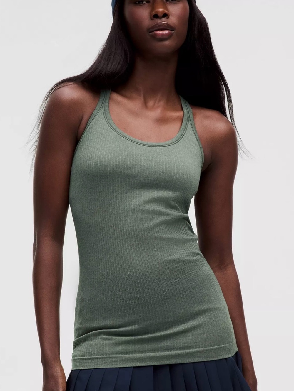 Lululemon Ribbed Scoop Neck Tank Top — Olive Green